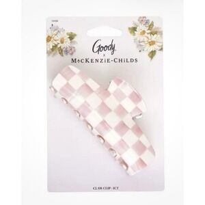 Goody x MacKenzie-Childs Pink Checkered Hair Claw Clip Limited Edition 19456 NEW